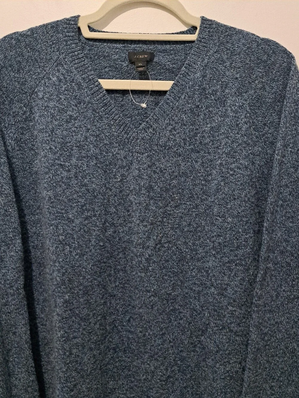 J.Crew Lambswool V- Neck Lightweight Speckled Pull Over Sweater XL Dark Blue